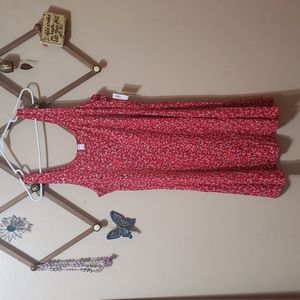 Old Navy Red Floral Midi Dress